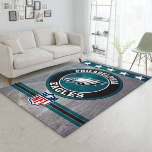 Philadelphia Eagles Circle NFL Football Team Area Rug Living Room And Bed Room Rug