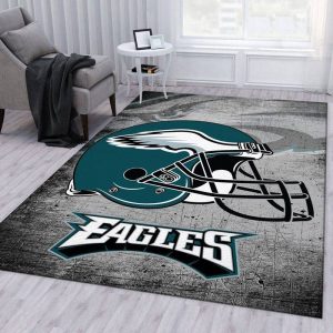 Philadelphia Eagles Helmet NFL Football Team Area Rug Living Room And Bed Room Rug