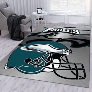 Philadelphia Eagles Metal NFL Area Rug Living Room And Bed Room Rug