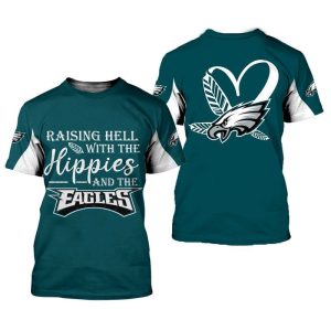 Philadelphia Eagles Raising Hell With The Happies And The Eagles Gift For Fan 3D T Shirt Sweater Zip Hoodie Bomber Jacket