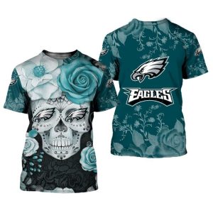 Philadelphia Eagles Skull Gift For Fan 3D T Shirt Sweater Zip Hoodie Bomber Jacket