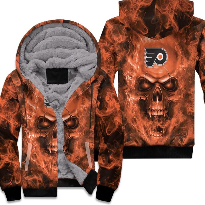 Philadelphia Flyers Nhl Fans Skull Unisex Fleece Hoodie