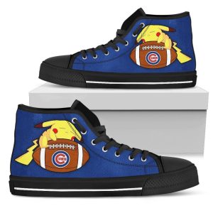 Pikachu Chicago Cubs MLB Baseball Custom Canvas High Top Shoes