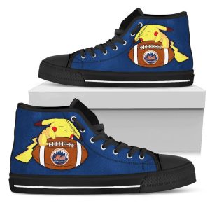 Pikachu New York Mets MLB Custom Canvas High Top Shoes