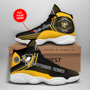 Pittsburgh Penguins Men'S Jordan 13 Custom Name Personalized Shoes