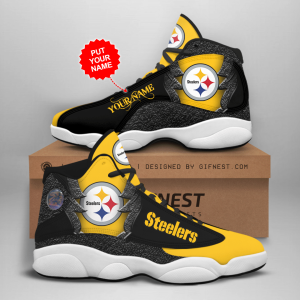 Pittsburgh Steelers 02 Men'S Jordan 13 Custom Name Personalized Shoes