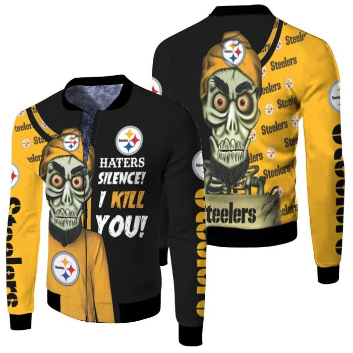 Pittsburgh Steelers Haters Silence The Dead Terrorist 3D Fleece Bomber Jacket