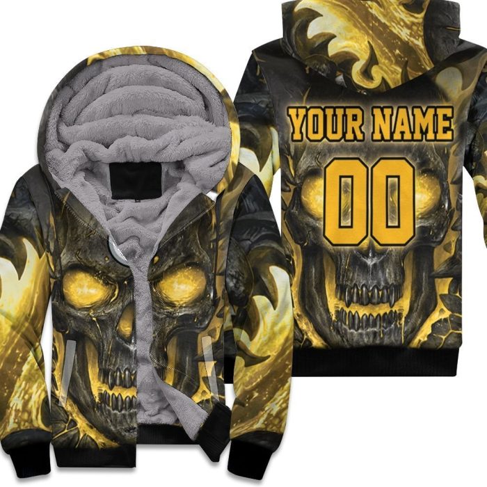 Pittsburgh Steelers Hello Darkness My Old Friend 3D Skull Personalized Unisex Fleece Hoodie