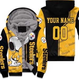 Pittsburgh Steelers Snoopy Personalized Unisex Fleece Hoodie