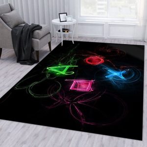 Playstation Symbols Graphics 2 Area Rug Living Room And Bed Room Rug