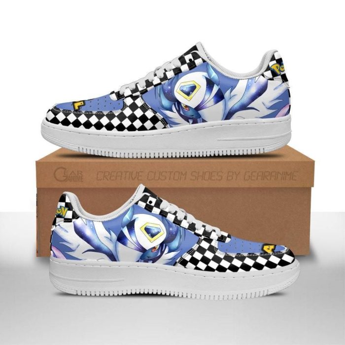 Poke Absol Air Force Sneakers Checkerboard Custom Pokemon Shoes