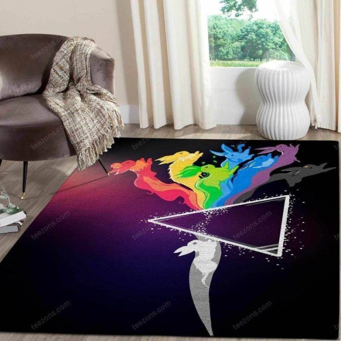 Pokemon Eevee Pink Floyd Area Rug Living Room Rug Home Decor Floor Decor