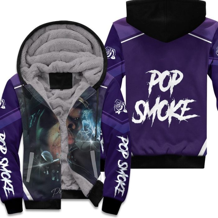 Pop Smoke Shoot For The Stars Aim For The Moon Rose Symbol Unisex Fleece Hoodie