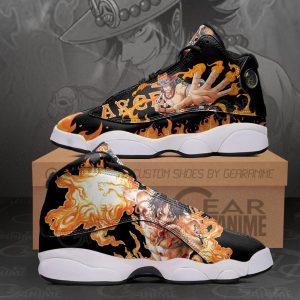 Portgas D Ace Jordan 13 Sneakers One Piece Custom Anime Shoes