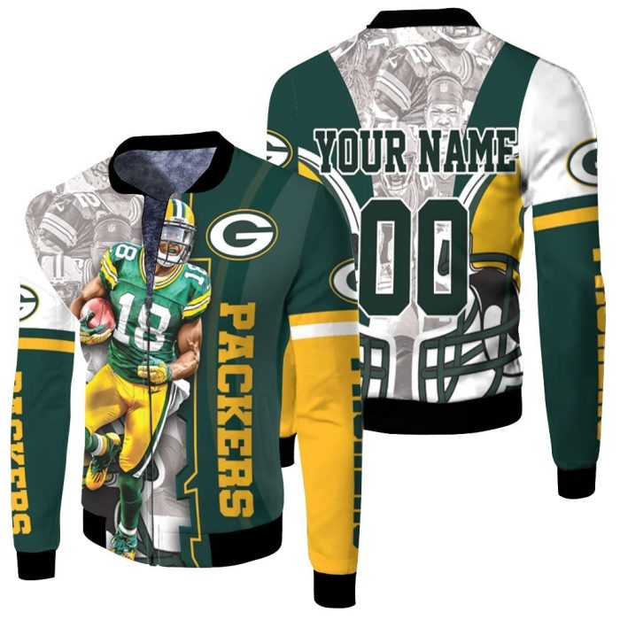 Randall Cobb 18 Green Bay Packers Thanks Nfc North Winner Personalized Fleece Bomber Jacket