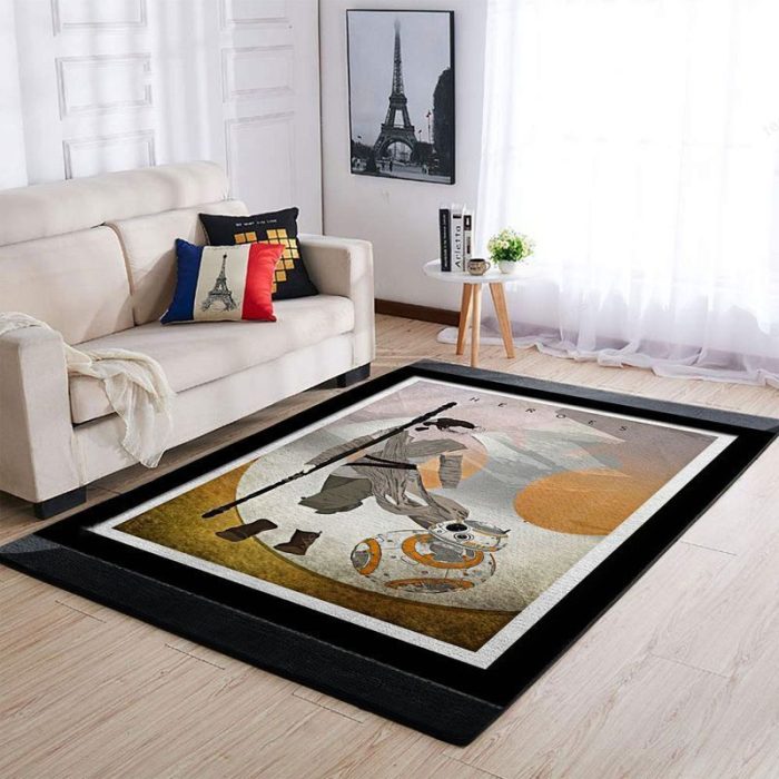 Rey And Bb 1 Star Wars The Force Awakens Minimalist Area Rug Living Room Rug Home Decor Floor Decor