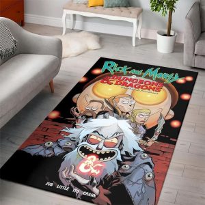 Rick And Morty Dungeons And Dragons Living Room Cartoon Floor Carpet Rectangle Rug