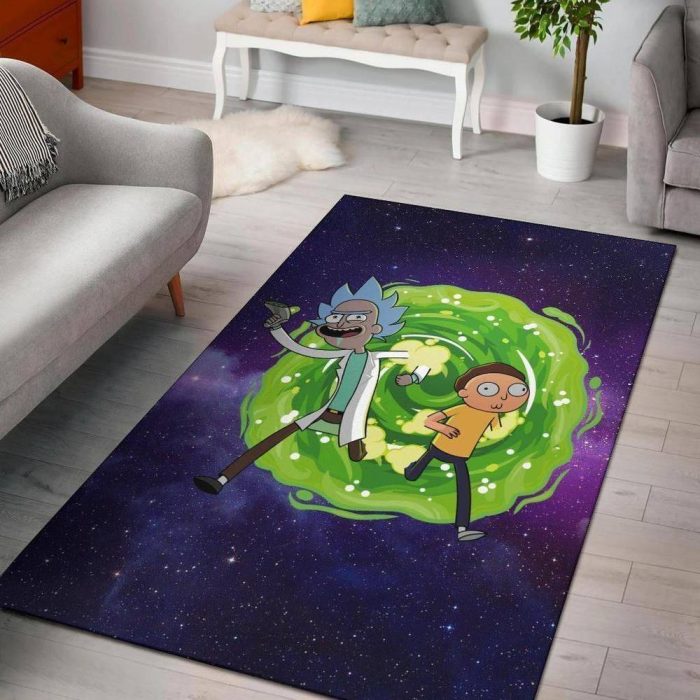 Rick And Morty Galaxy Living Room Cartoon Floor Carpet Rectangle Rug