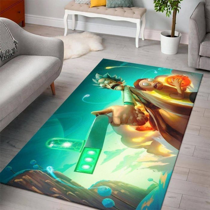 Rick And Morty Living Room Cartoon Floor Carpet Rectangle Rug