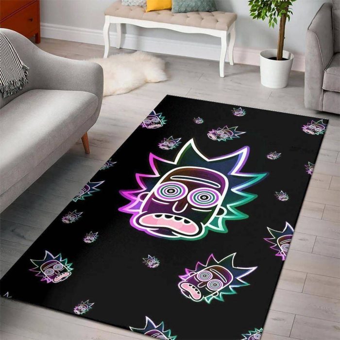 Rick And Morty Living Room Cartoon Floor Carpet Rectangle Rug