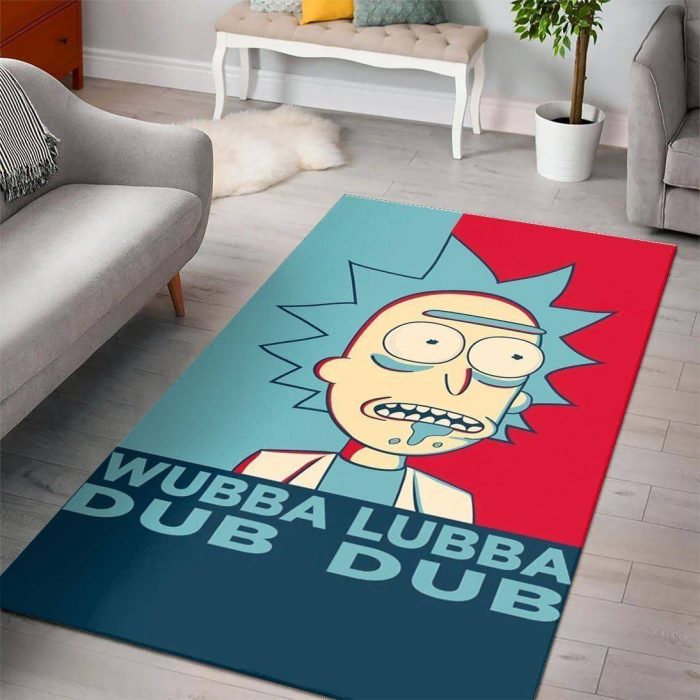 Rick And Morty Living Room Cartoon Floor Carpet Rectangle Rug