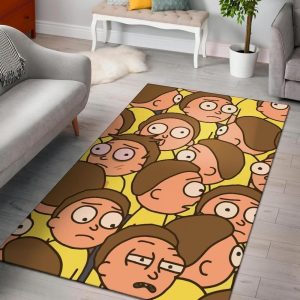 Rick And Morty Living Room Cartoon Floor Carpet Rectangle Rug