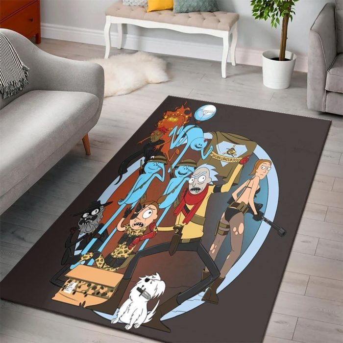 Rick And Morty Living Room Cartoon Floor Carpet Rectangle Rug