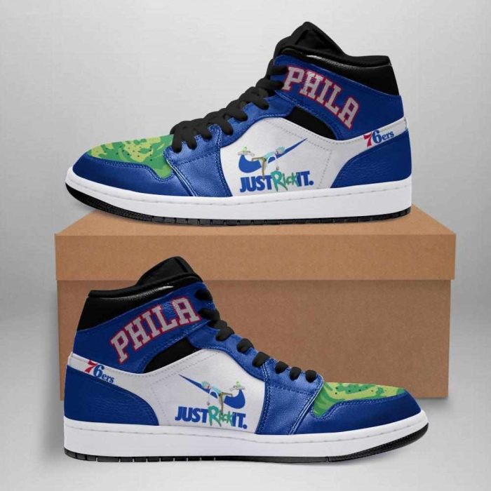 Rick And Morty Philadelphia 76ers Air Jordan 1 Sport Custom Sneakers