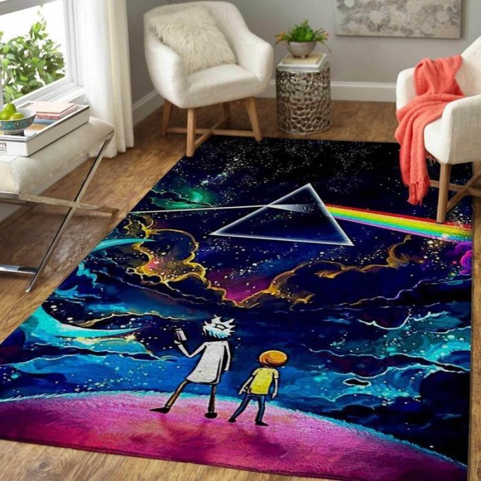 Rick And Morty Pink floyd Area Rug Living Room Rug Home Decor Floor Decor