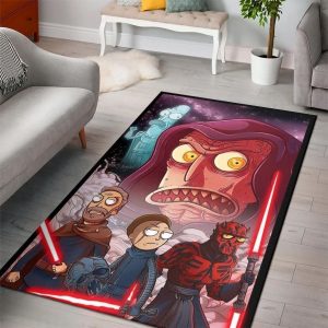 Rick And Morty Star Wars Living Room Cartoon Floor Carpet Rectangle Rug