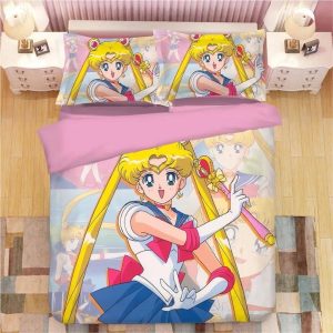 Sailor Moon #14 Duvet Cover Pillowcase Bedding Set Home Decor