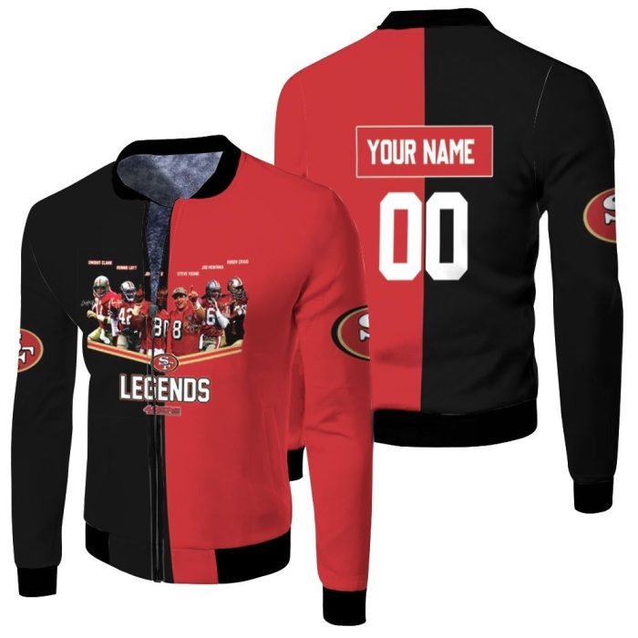 San Francisco 49Ers Legends Signed Personalized Fleece Bomber Jacket