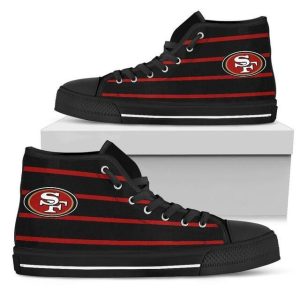 San Francisco 49Ers NFL Edge Straight Perfect Circle Custom Canvas High Top Shoes