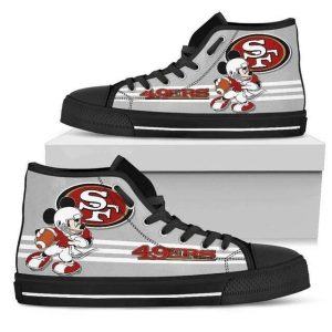 San Francisco 49Ers Nfl Football Mickey Mouse Custom Canvas High Top Shoes