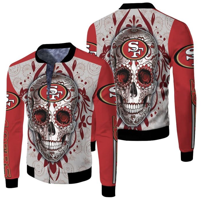 San Francisco 49Ers Sugar Skull For Fan 3D Fleece Bomber Jacket