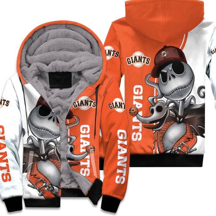 San Francisco Giants Jack Skellington And Zero Unisex Fleece Hoodie