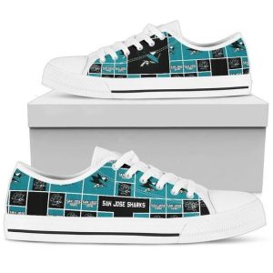 San Jose Sharks NHL Hockey 2 Low Top Sneakers Low Top Shoes