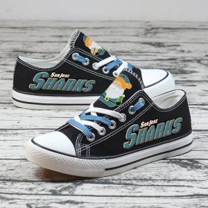 San Jose Sharks NHL Hockey 3 Gift For Fans Low Top Custom Canvas Shoes