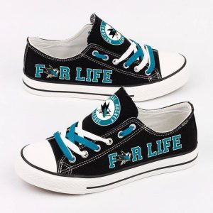 San Jose Sharks NHL Hockey For Life Gift For Fans Low Top Custom Canvas Shoes
