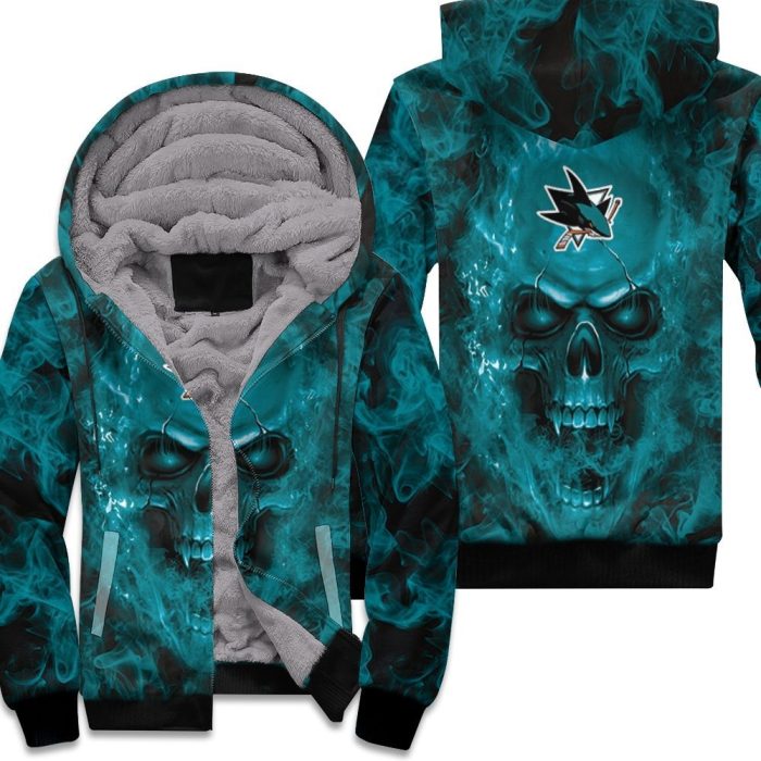 San Jose Sharks Nhl Fans Skull Unisex Fleece Hoodie