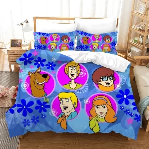 Scooby Doo #4 Duvet Cover Pillowcase Bedding Set Home Bedroom Decor