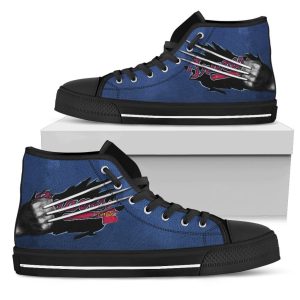 Scratch Of The Wolf Atlanta Braves MLB Custom Canvas High Top Shoes