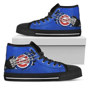 Scratch Of The Wolf Chicago Cubs MLB Custom Canvas High Top Shoes