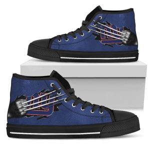 Scratch Of The Wolf New York Giants NFL Custom Canvas High Top Shoes