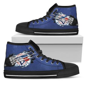 Scratch Of The Wolf Toronto Blue Jays MLB Custom Canvas High Top Shoes