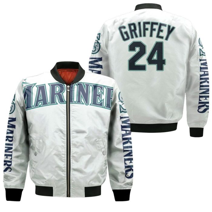 Seattle Mariners Ken Griffey Jr 24 2020 MLB White Bomber Jacket