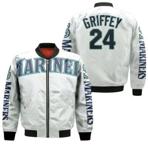 Seattle Mariners Ken Griffey Jr 24 2020 MLB White Inspired Bomber Jacket