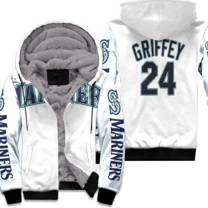 Seattle Mariners Ken Griffey Jr 24 2020 Mlb White Inspired Unisex Fleece Hoodie