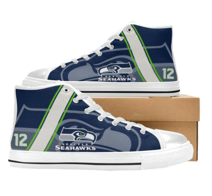 Seattle Seahawks NFL 12 Custom Canvas High Top Shoes