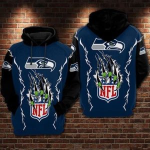 Seattle Seahawks Nfl Claws Ripped Seattle Seahawks 38 Gift For Fan 3D T Shirt Sweater Zip Hoodie Bomber Jacket